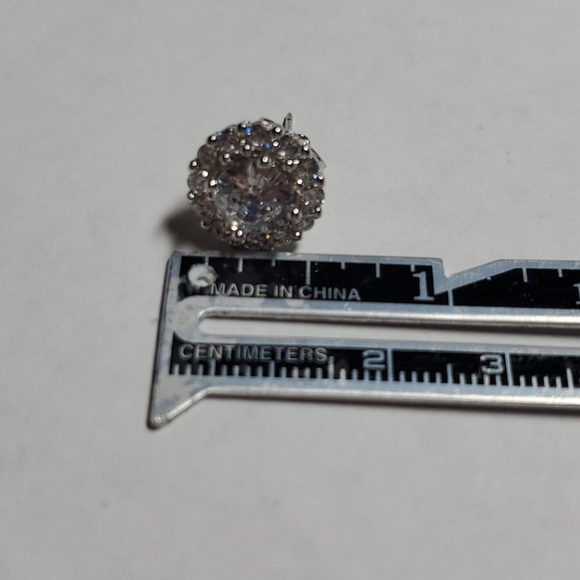 💜SOLD💜Savvy Cie Rhodium Plated CZ Halo Earrings - Picture 9 of 9